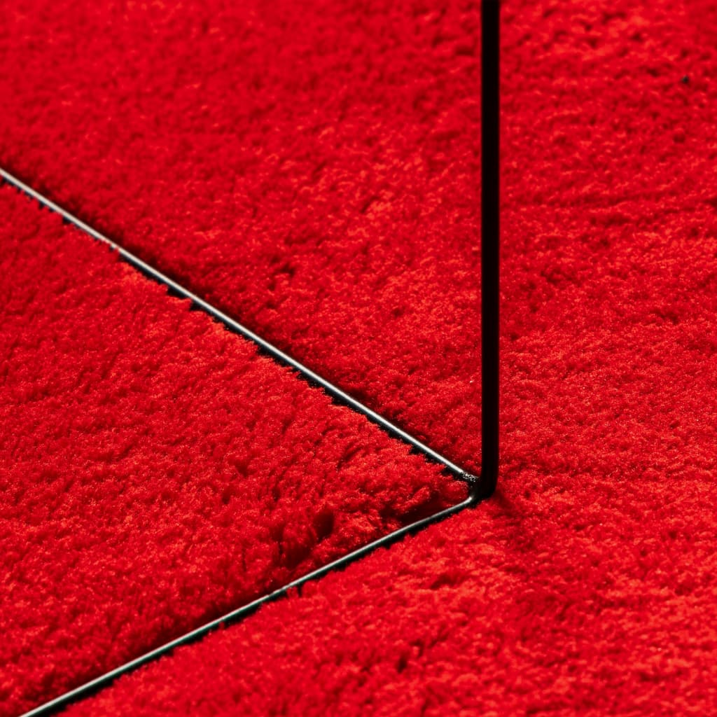 vidaXL Teppich HUARTE Kurzflor Weich und Waschbar Rot 60x110 cm
