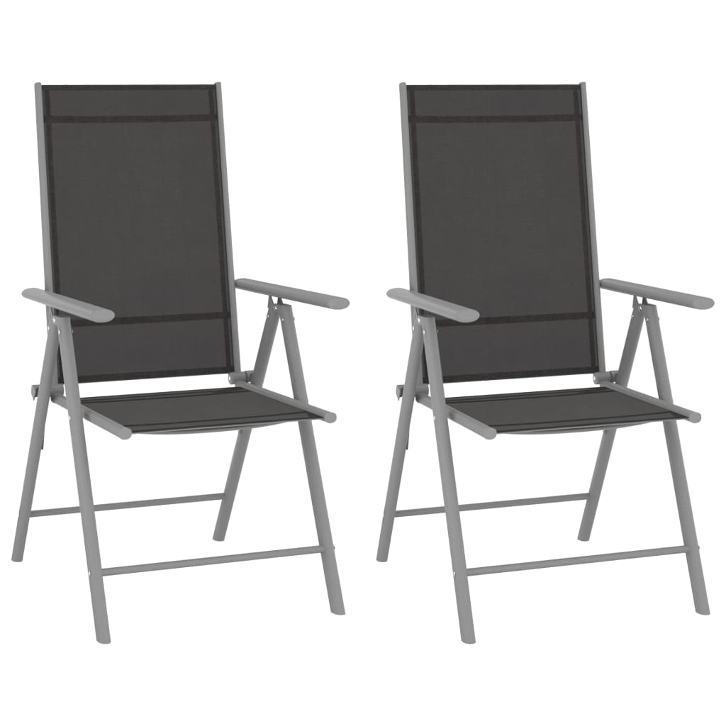 vidaXL 3-tlg. Bistro-Set Aluminium und Textilene Silbern