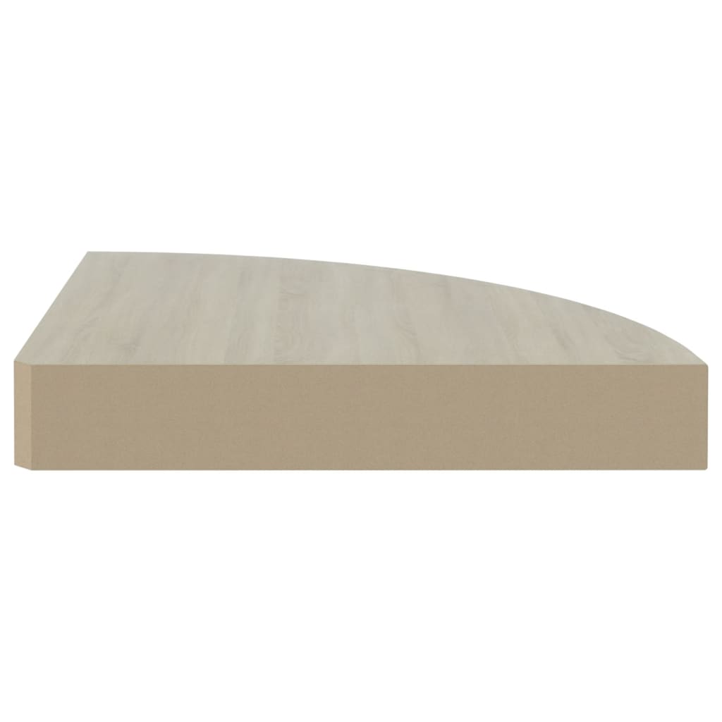 vidaXL Eck-Schweberegale 4 Stk. Eichen-Optik und Weiß 35x35x3,8 cm MDF