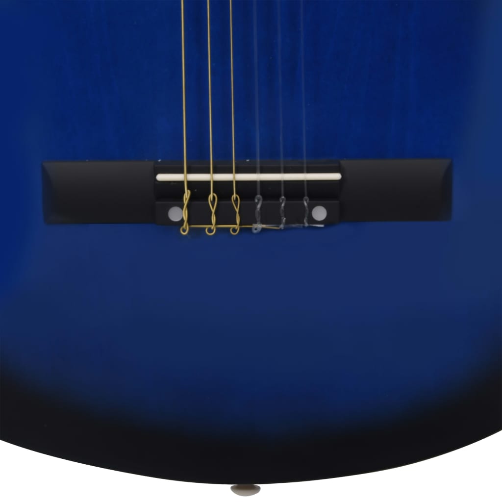 vidaXL 8-tlg. Klassische Gitarre Set für Anfänger Blau 1/2 34"