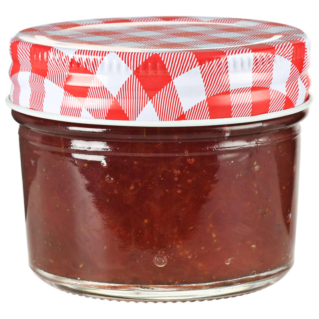 vidaXL Marmeladengläser mit Weißen/Roten Deckeln 24 Stk. 110 ml