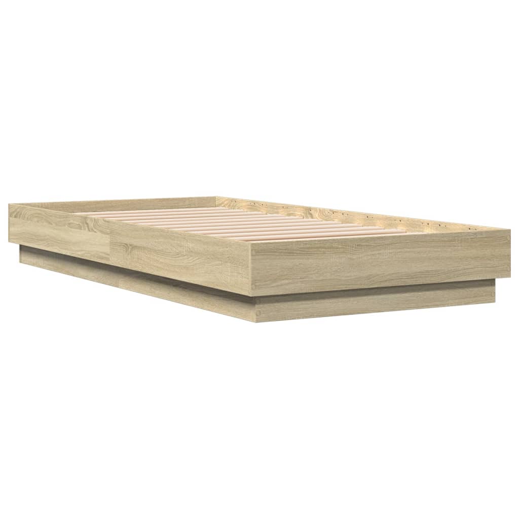 vidaXL Bettgestell ohne Matratze Sonoma-Eiche 75x190 cm Holzwerkstoff