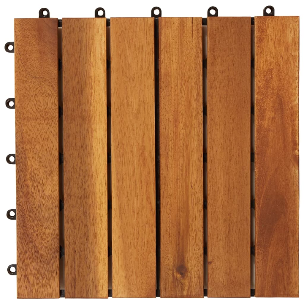 10 x Fliese aus Akazienholz 30 x 30 cm vertikales Muster