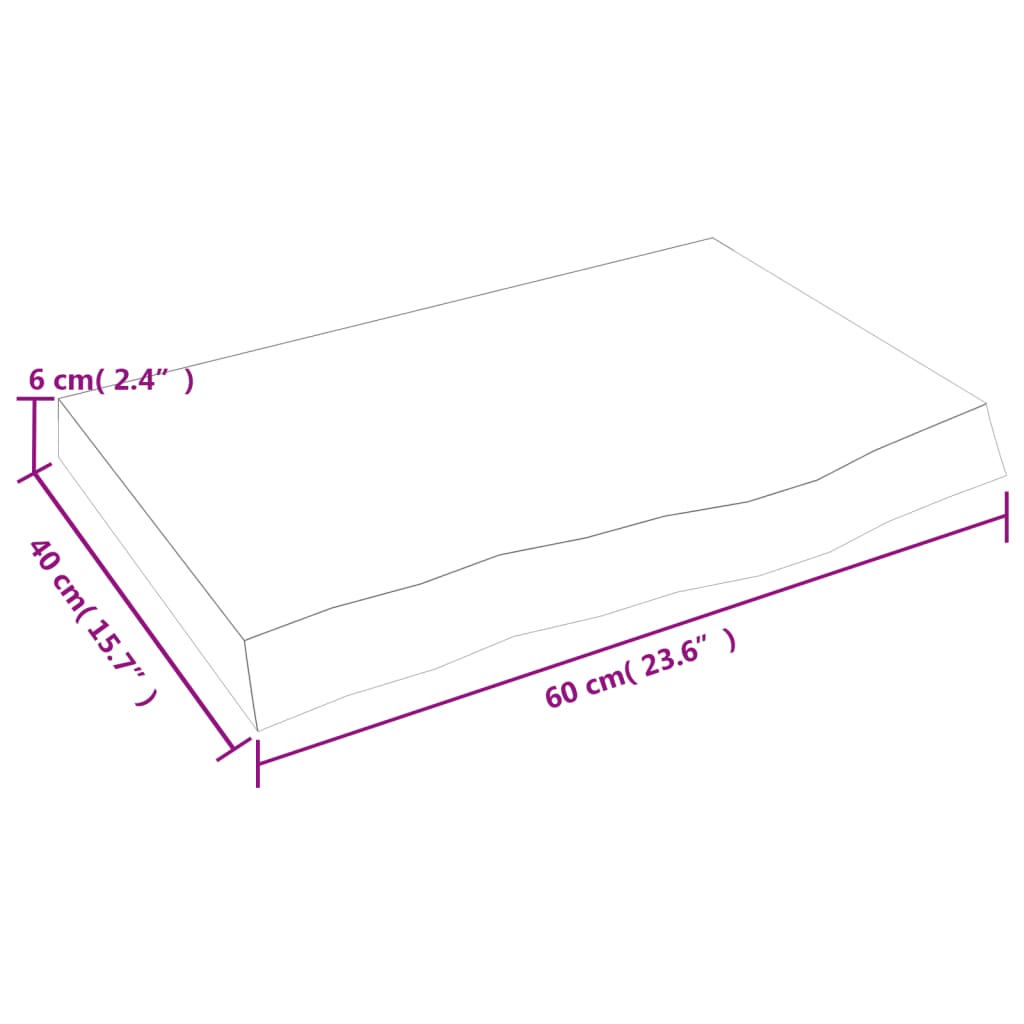 vidaXL Waschtischplatte Hellbraun 60x40x(2-6) cm Massivholz Behandelt