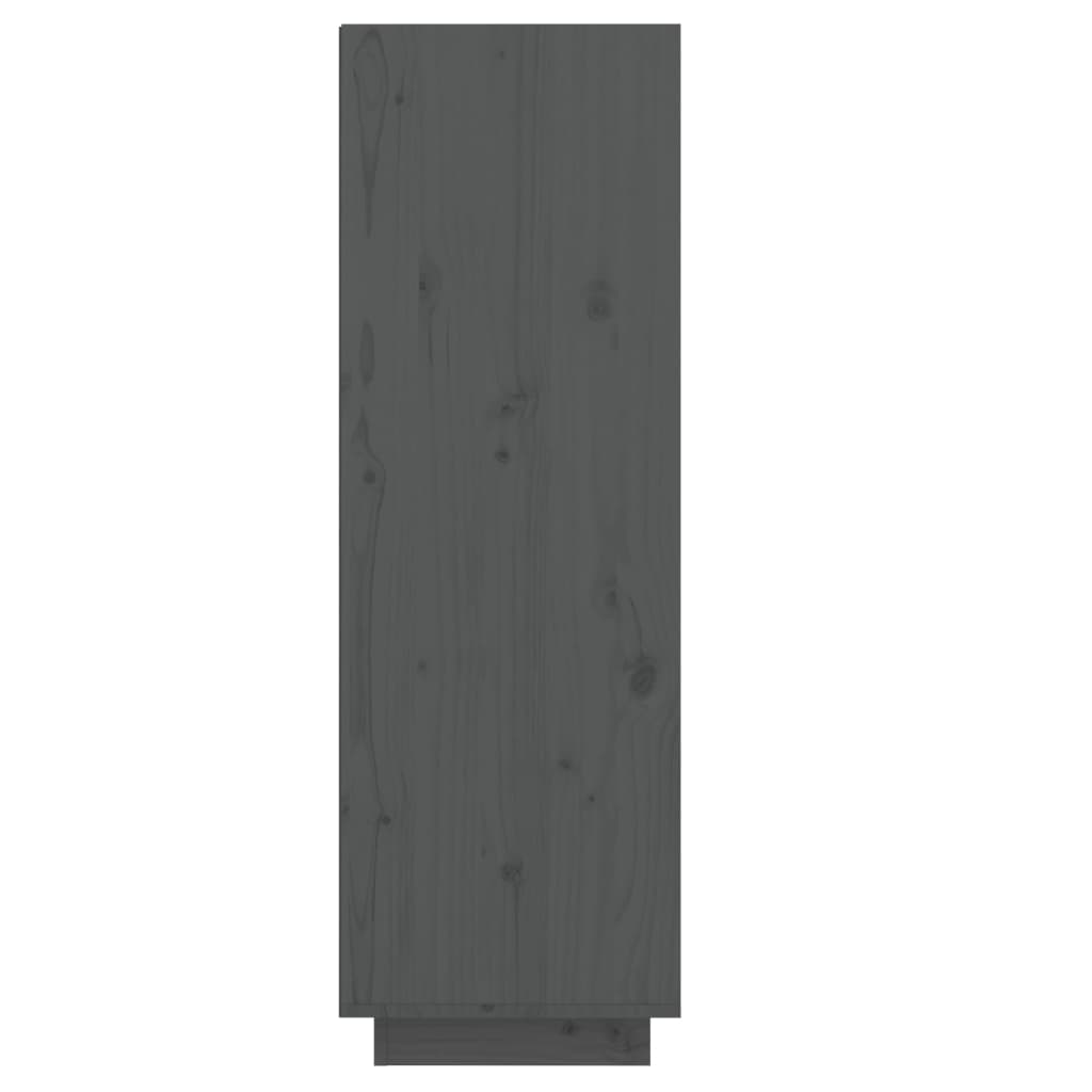 vidaXL Schuhregal Grau 34x30x105 cm Massivholz Kiefer