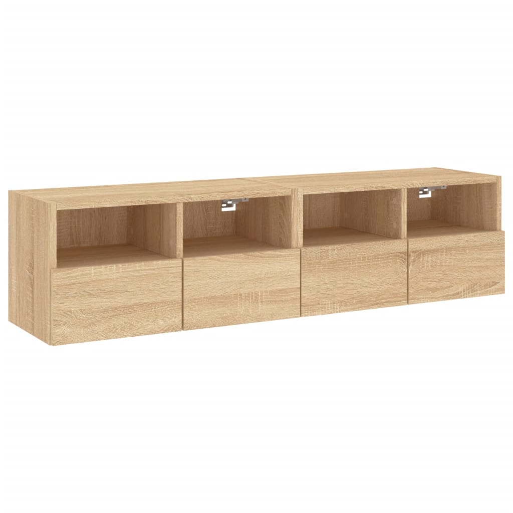 vidaXL TV-Wandschränke 2 Stk. Sonoma-Eiche 60x30x30 cm Holzwerkstoff