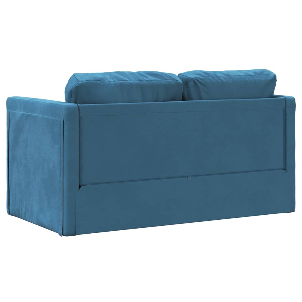 vidaXL Bodensofa mit Schlaffunktion Blau 122x204x55 cm Samt