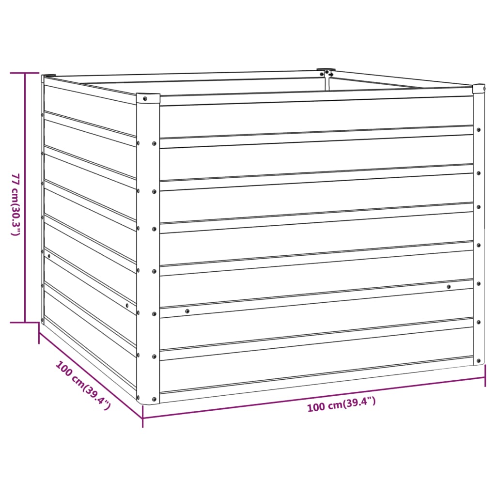 vidaXL Hochbeet Rostig 100x100x77 cm Cortenstahl