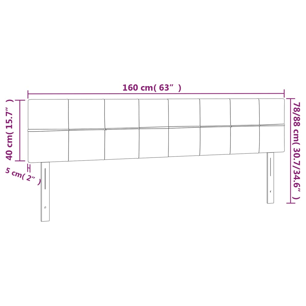 vidaXL Kopfteile 2 Stk. Hellgrau 80x5x78/88 cm Stoff