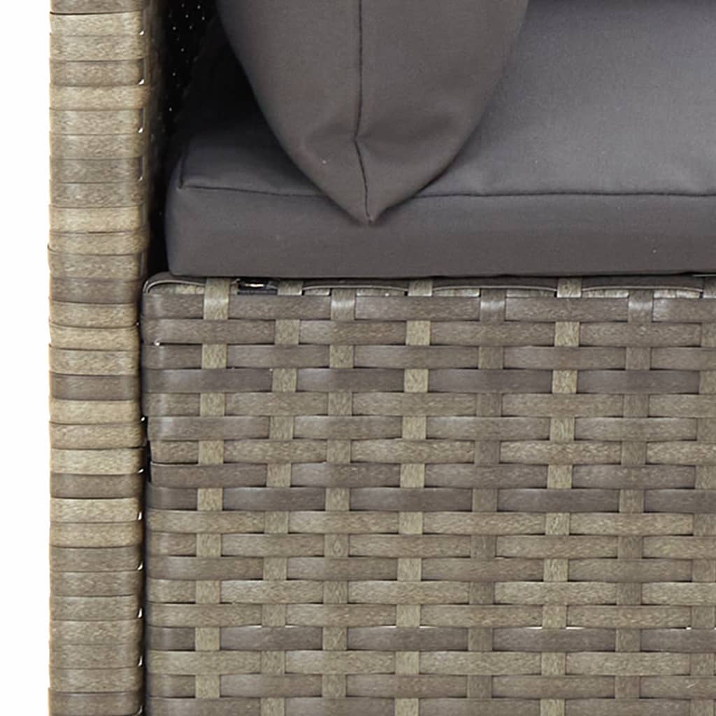 vidaXL 4-tlg. Garten-Lounge-Set mit Kissen Grau Poly Rattan