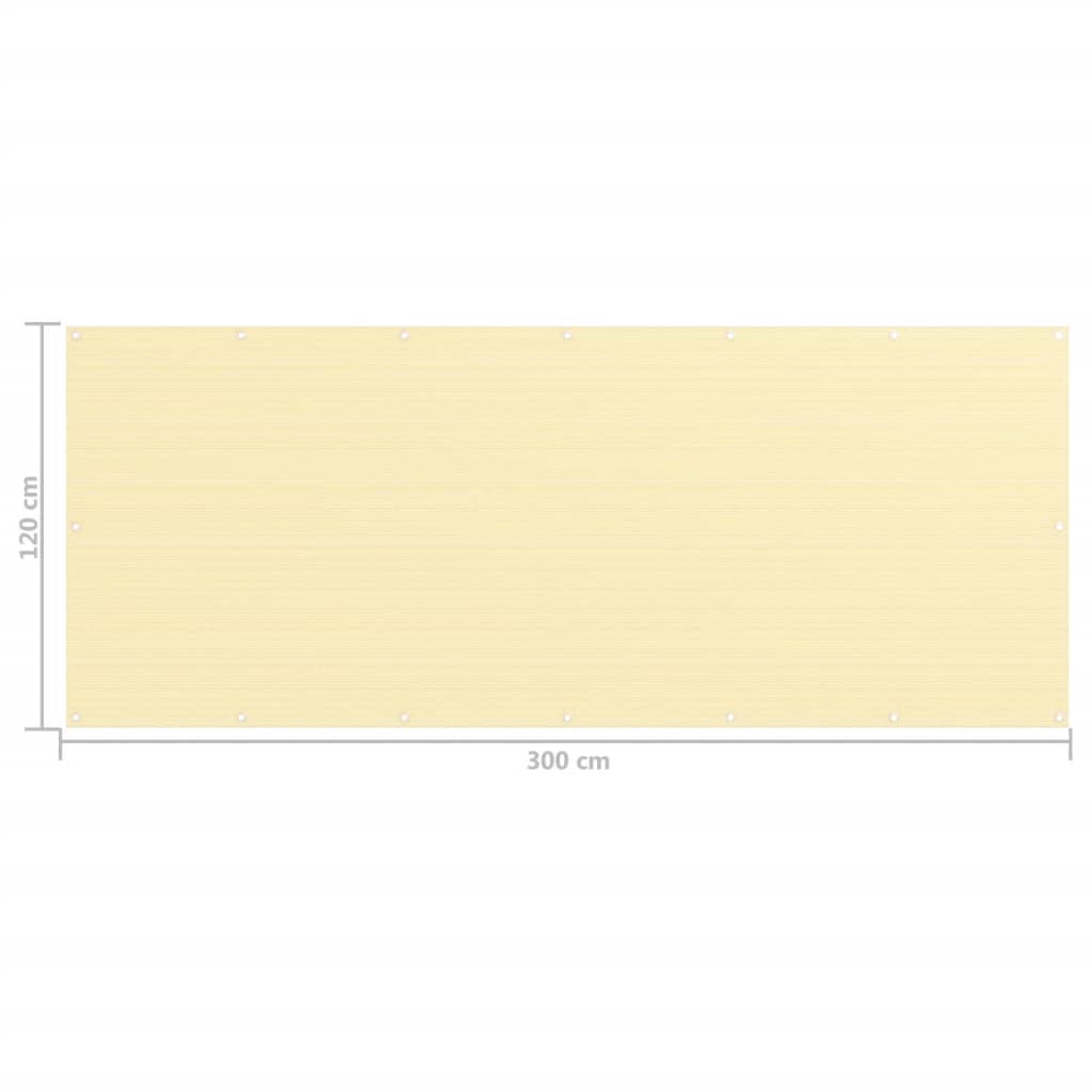 vidaXL Balkon-Sichtschutz Beige 120x300 cm HDPE