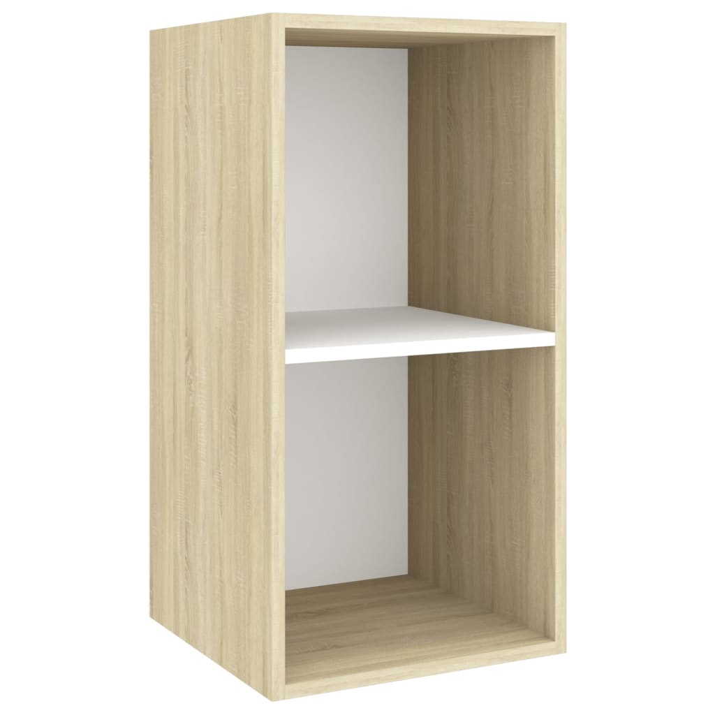 vidaXL 5-tlg. TV-Schrank-Set Weiß Sonoma-Eiche Holzwerkstoff