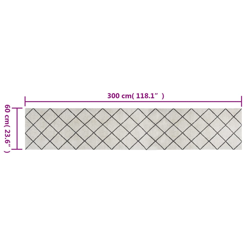 vidaXL Küchenteppich Waschbar Quadrat 60x300 cm Samt