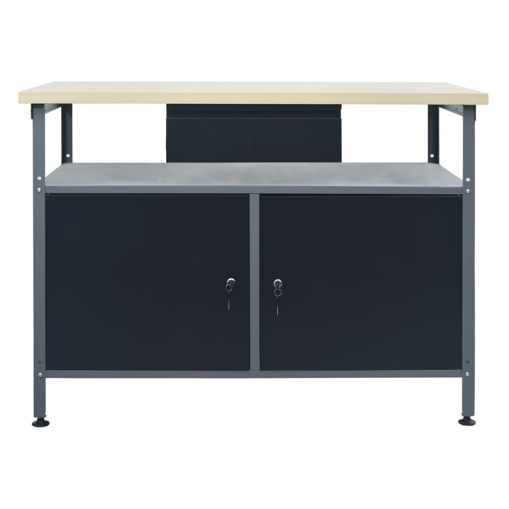 vidaXL Werkbank Schwarz 120x60x85 cm Stahl