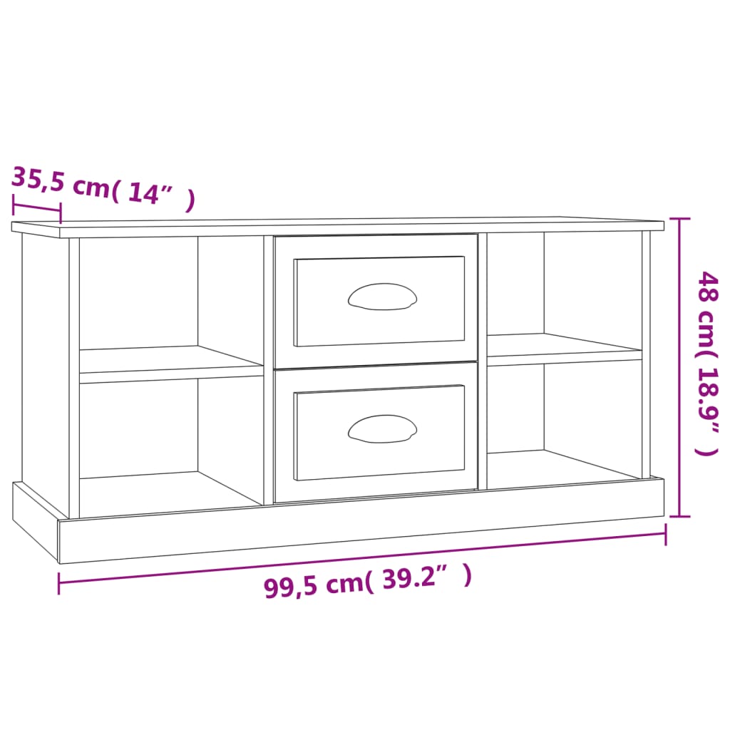 vidaXL TV-Schrank Betongrau 99,5x35,5x48 cm Holzwerkstoff