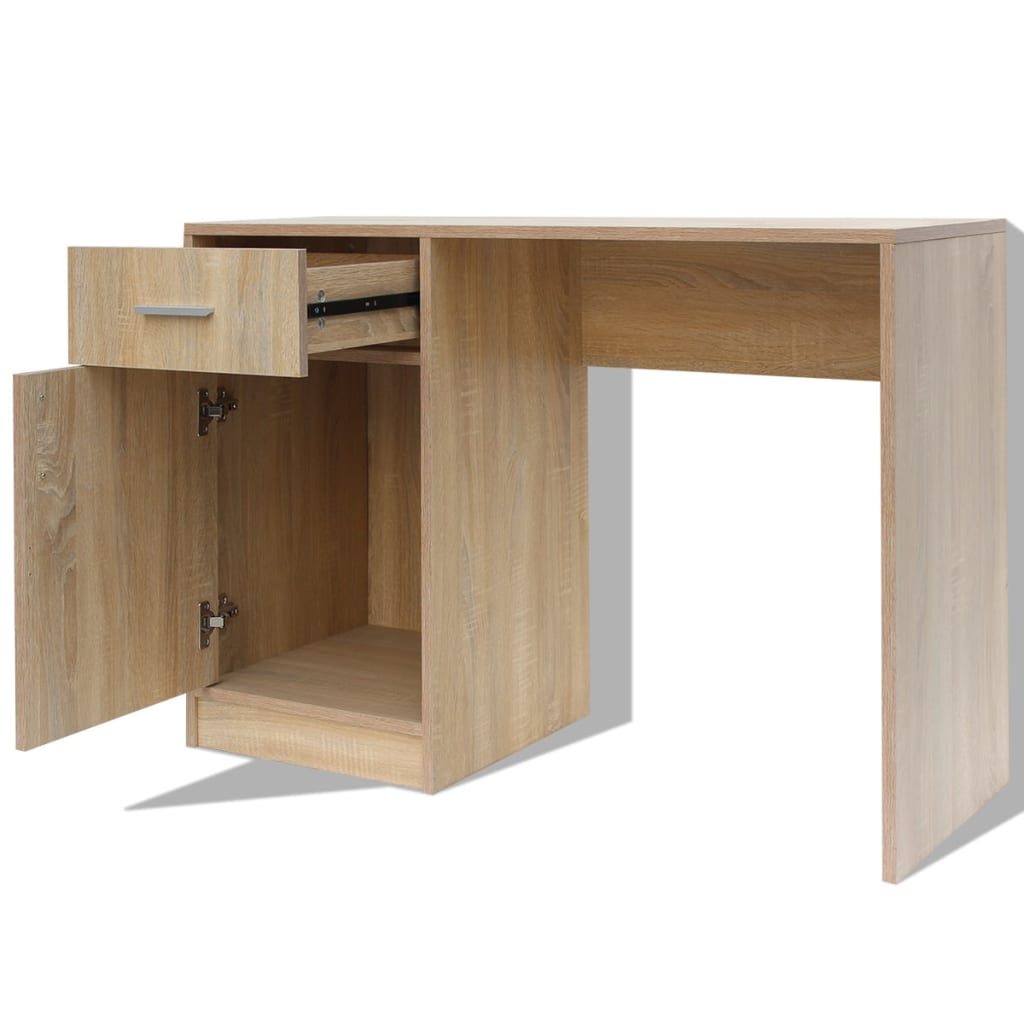 vidaXL Schreibtisch mit Schublade und Schrank Eiche 100x40x73 cm