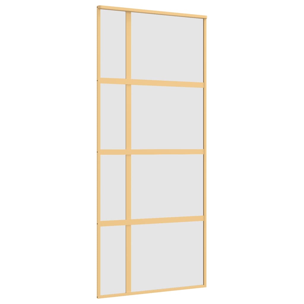 vidaXL Schiebetür Golden 90x205 cm Matt ESG-Glas und Aluminium