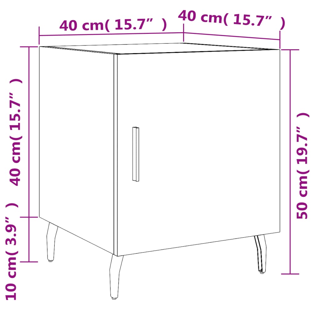 vidaXL Nachttisch Grau Sonoma 40x40x50 cm Holzwerkstoff