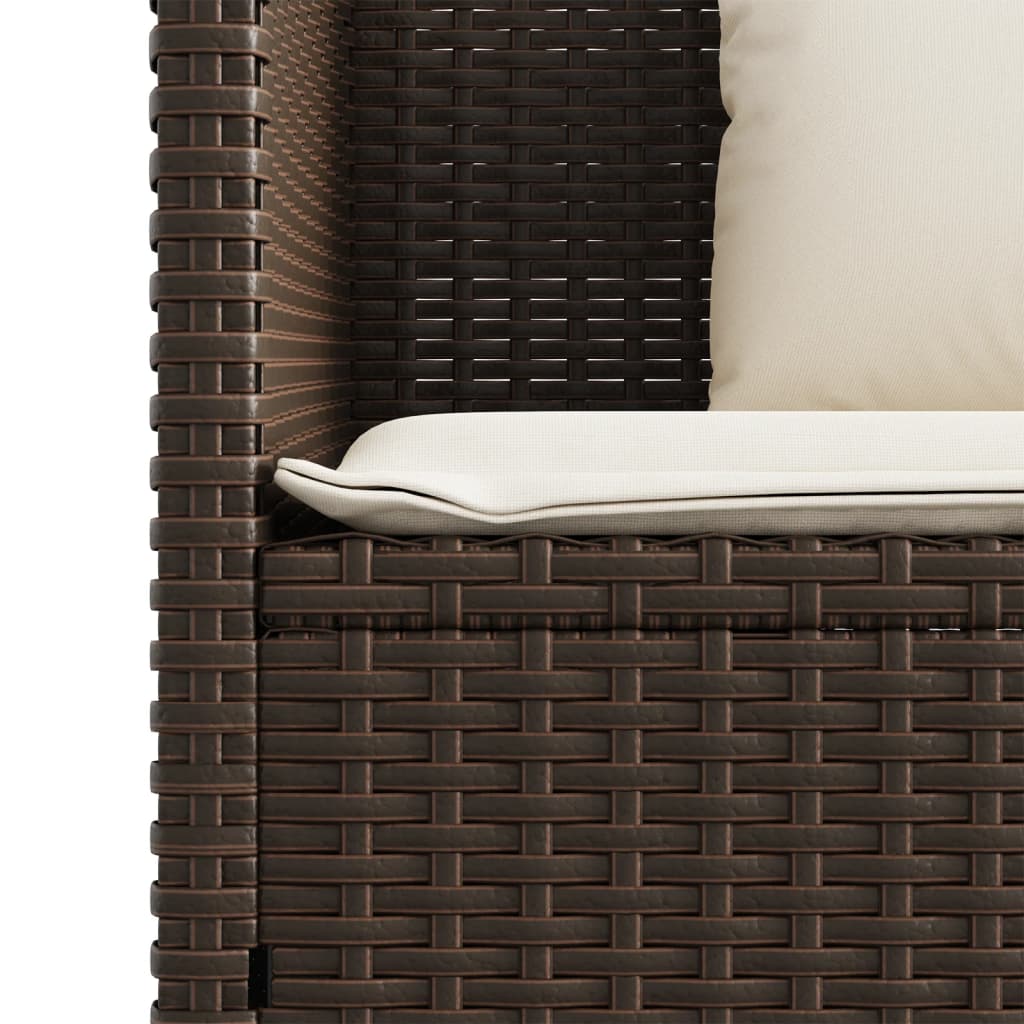 vidaXL Gartenbank mit Kissen Braun Poly Rattan