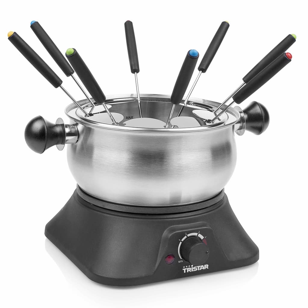 Tristar Familien-Fondue-Set 1400 W 1,3 L Edelstahl Silbern