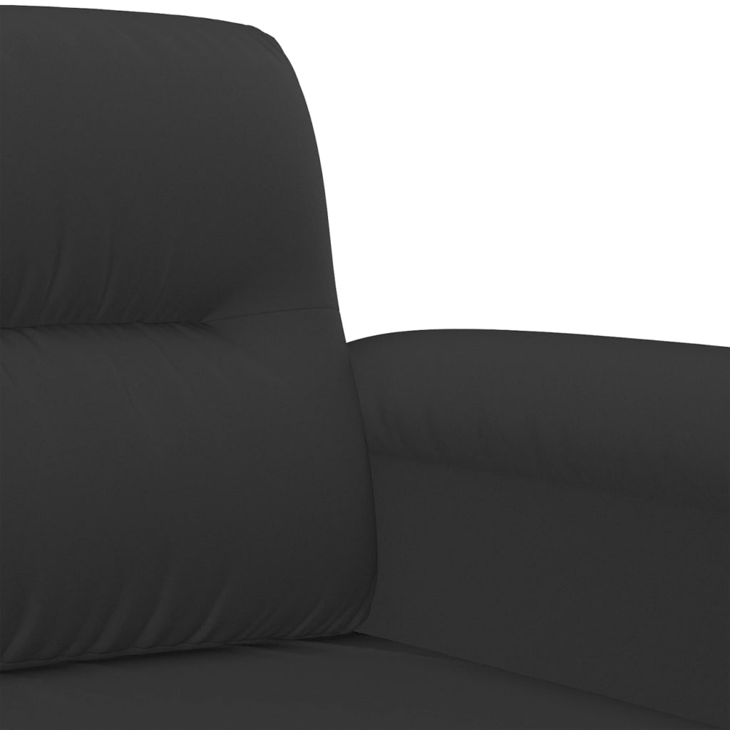 vidaXL 3-Sitzer-Sofa Schwarz 180 cm Mikrofasergewebe