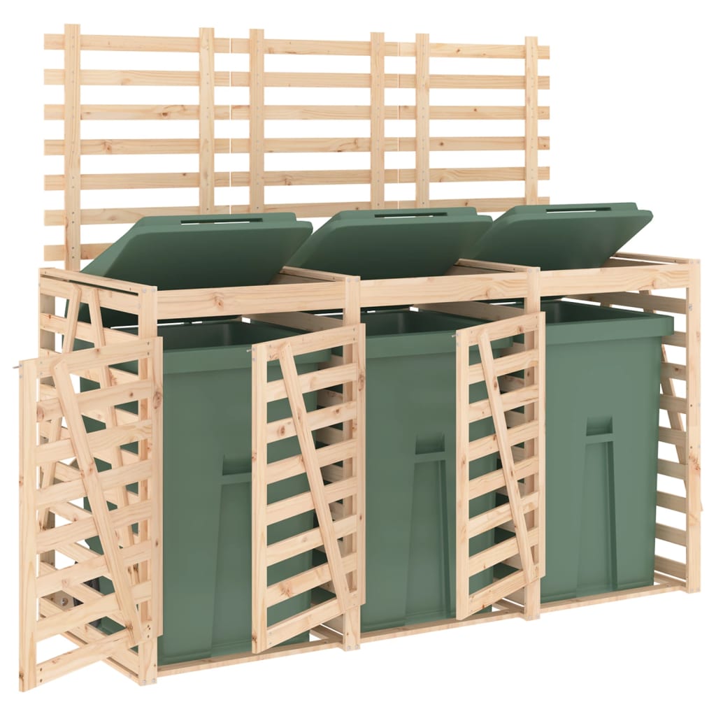 vidaXL Mülltonnenbox für 3 Tonnen Massivholz Kiefer