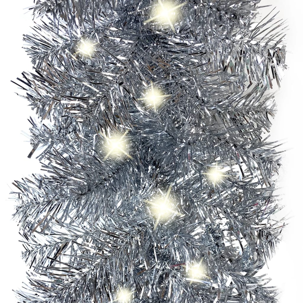 vidaXL Weihnachtsgirlande mit LED 5 m Silbern