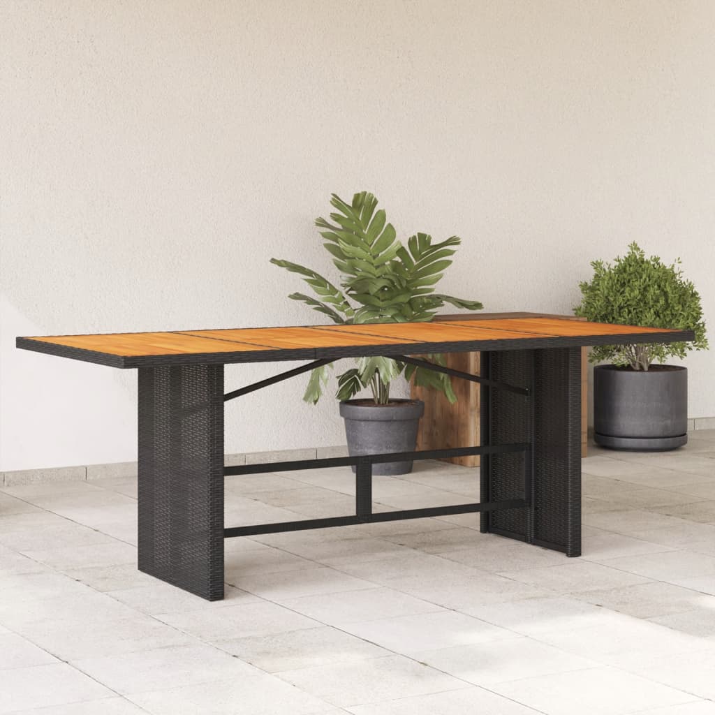 vidaXL Gartentisch mit Akazienholz-Platte 190x80x74 cm Poly Rattan