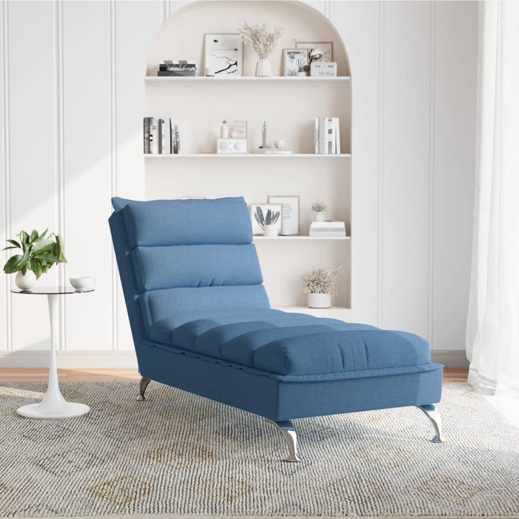 vidaXL Chaiselongue mit Kissen Blau Stoff