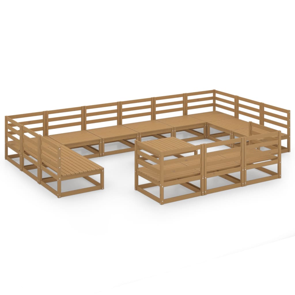 vidaXL 14-tlg. Garten-Lounge-Set Massivholz Kiefer