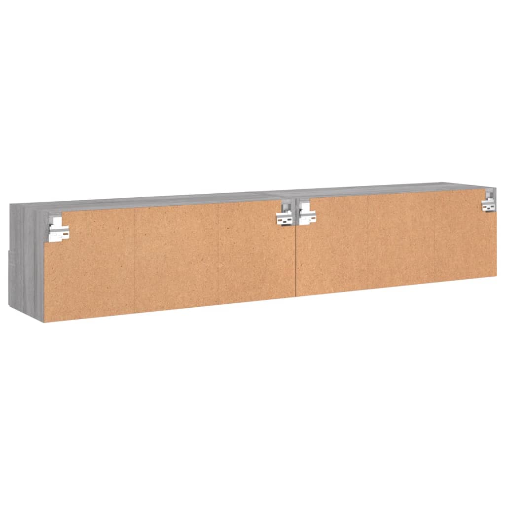 vidaXL TV-Wandschränke 2 Stk. Grau Sonoma 80x30x30 cm Holzwerkstoff