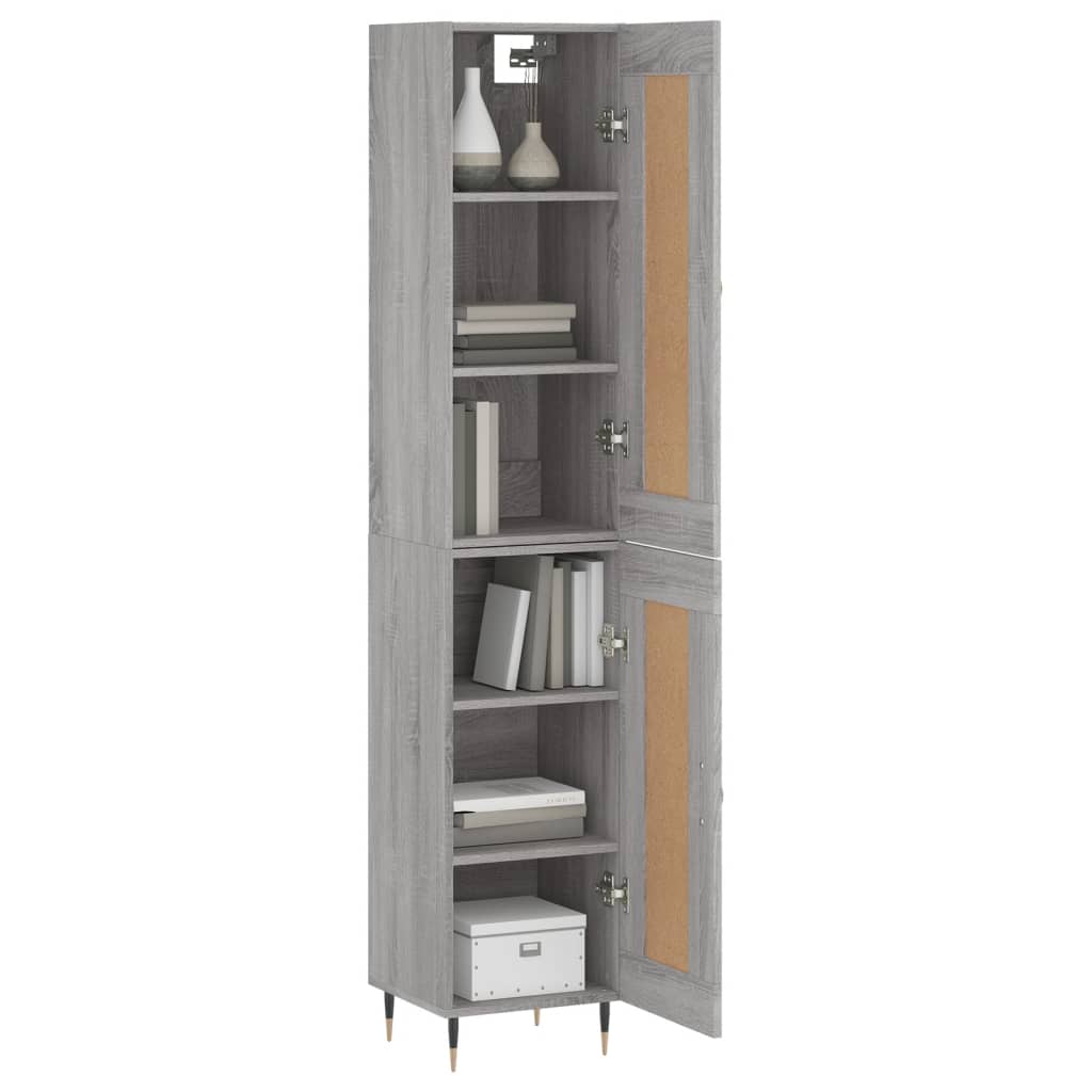 vidaXL Highboard Grau Sonoma 34,5x34x180 cm Holzwerkstoff