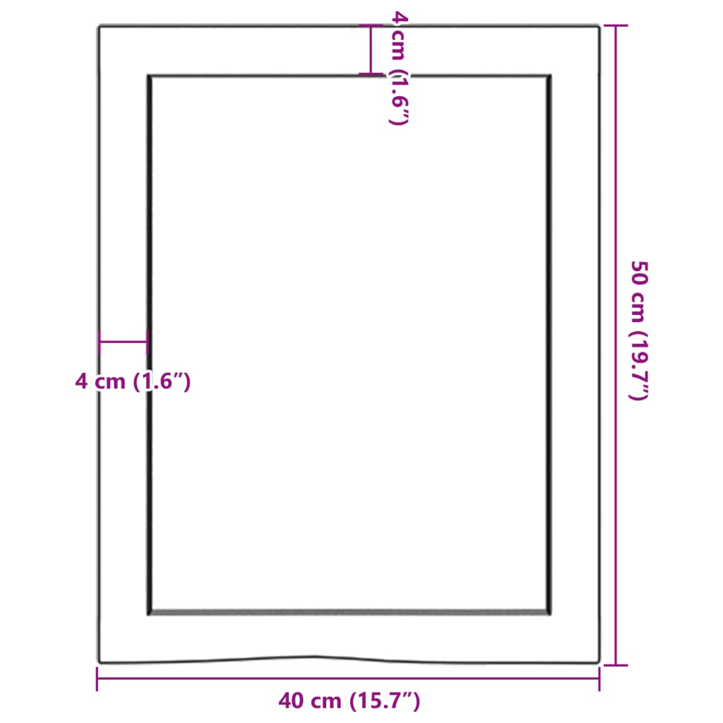 vidaXL Wandregal 40x50x(2-4) cm Massivholz Eiche Unbehandelt