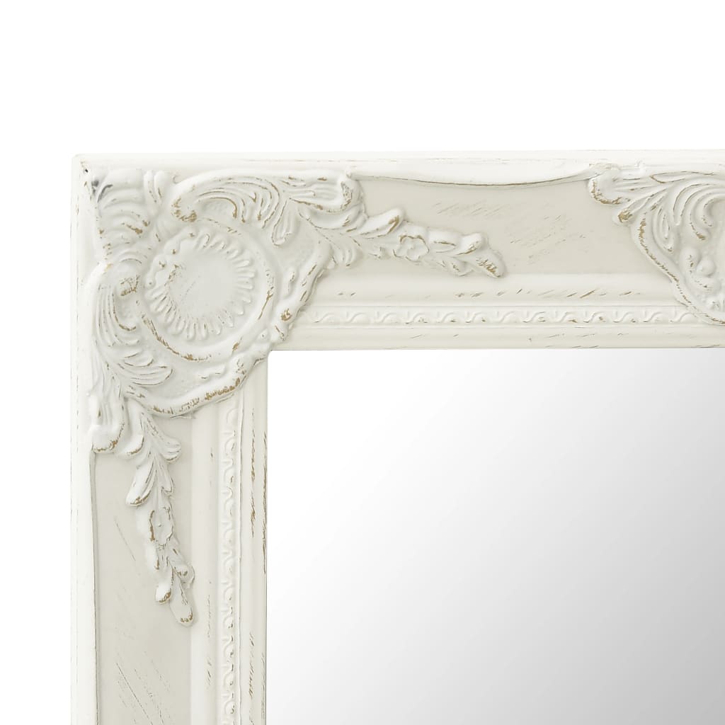 vidaXL Wandspiegel im Barock-Stil 50x50 cm Weiß