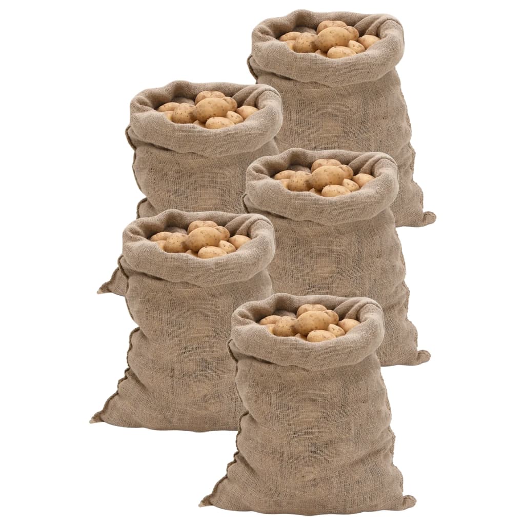 vidaXL Jutesäcke 5 Stk. 60x105 cm 100% Jute 220 g/m²