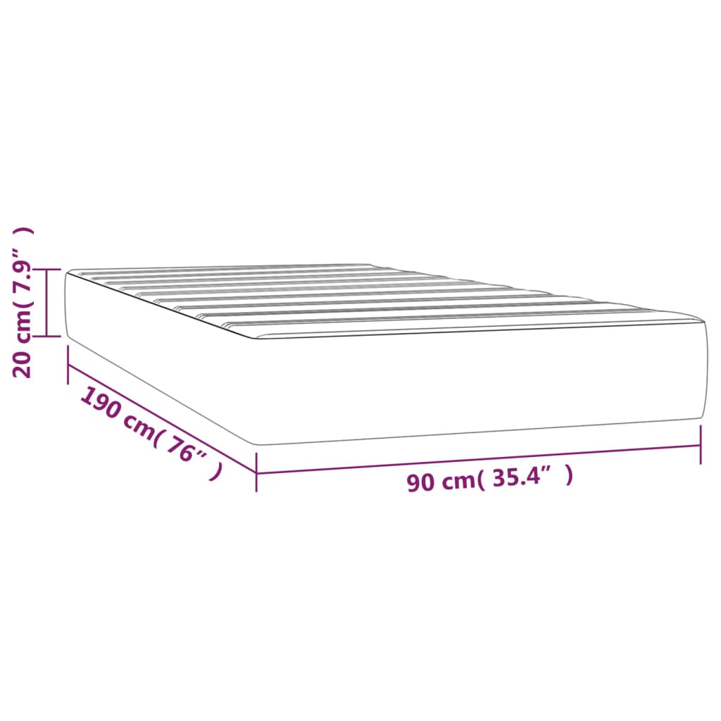 vidaXL Taschenfederkernmatratze Dunkelgrau 90x190x20 cm Stoff