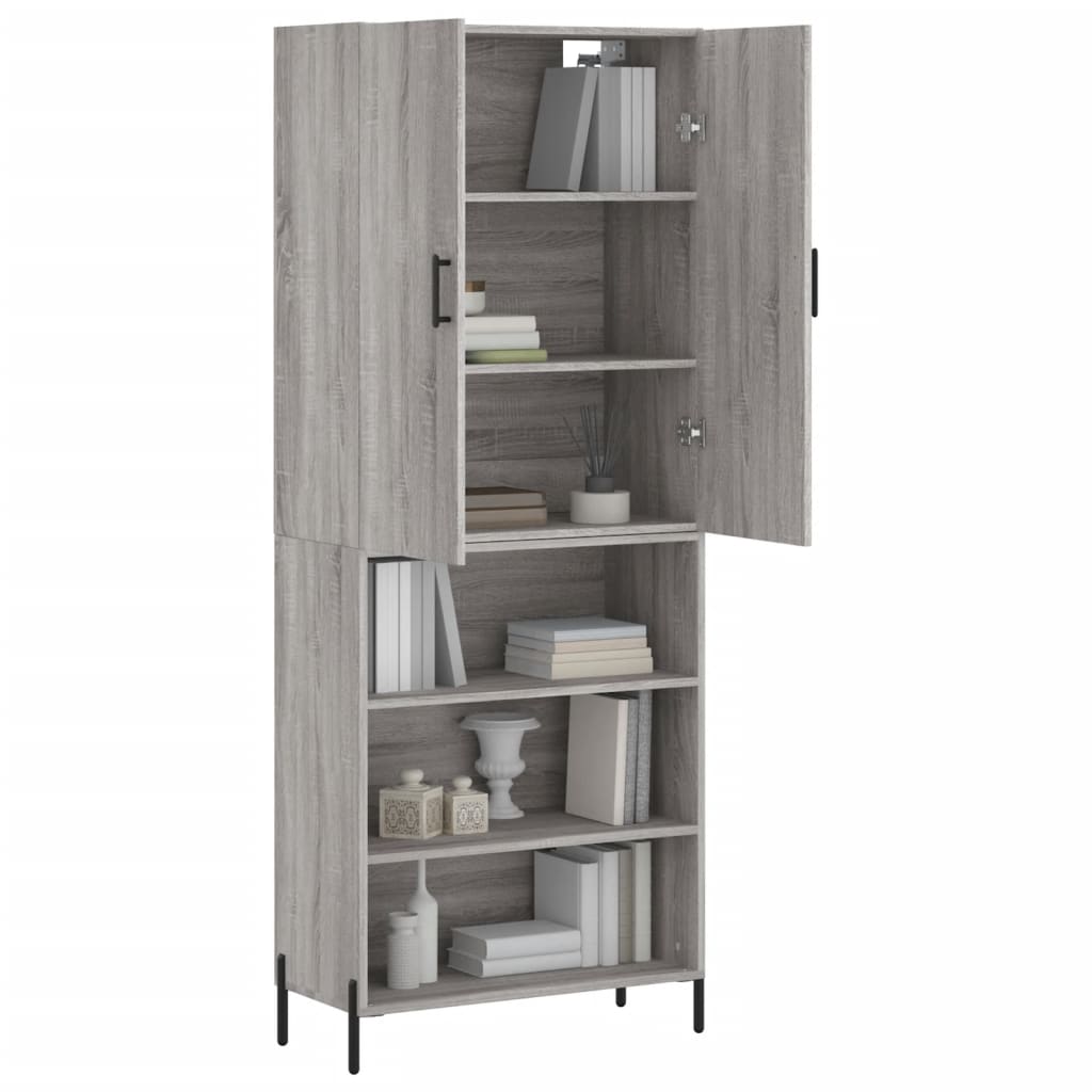 vidaXL Highboard Grau Sonoma 69,5x34x180 cm Holzwerkstoff