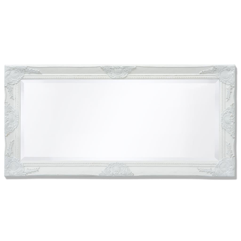 vidaXL Wandspiegel im Barock-Stil 100x50 cm Weiß