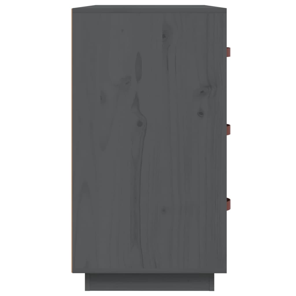 vidaXL Sideboard Grau 80x40x75 cm Massivholz Kiefer