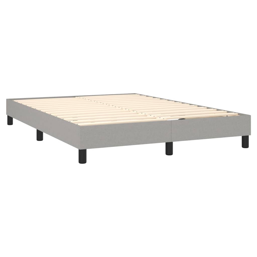 vidaXL Boxspringbett mit Matratze Hellgrau 140x200 cm Stoff