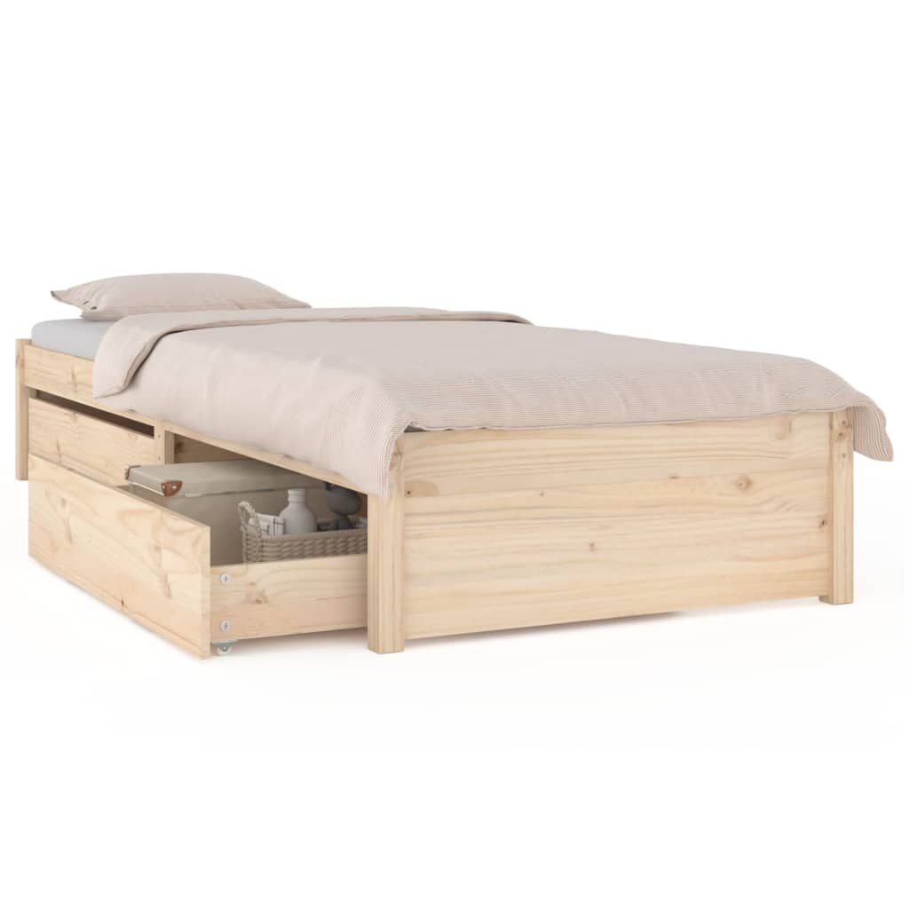 vidaXL Bett mit Schubladen 75x190 cm