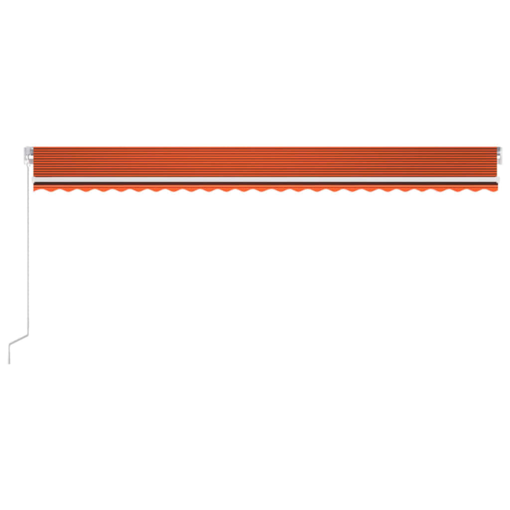 vidaXL Markise Manuell Einziehbar mit LED 600x350 cm Orange und Braun