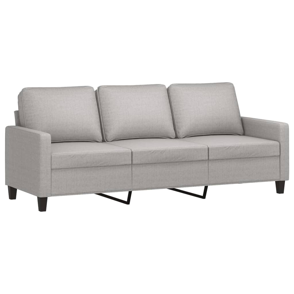 vidaXL 3-Sitzer-Sofa Hellgrau 180 cm Stoff