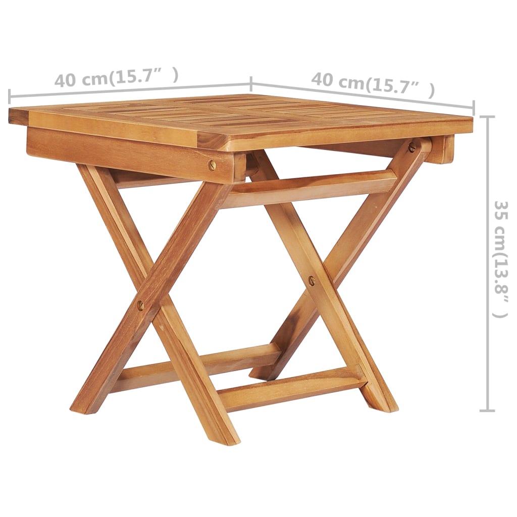 vidaXL Sonnenliege mit Tisch und Auflage Massivholz Teak