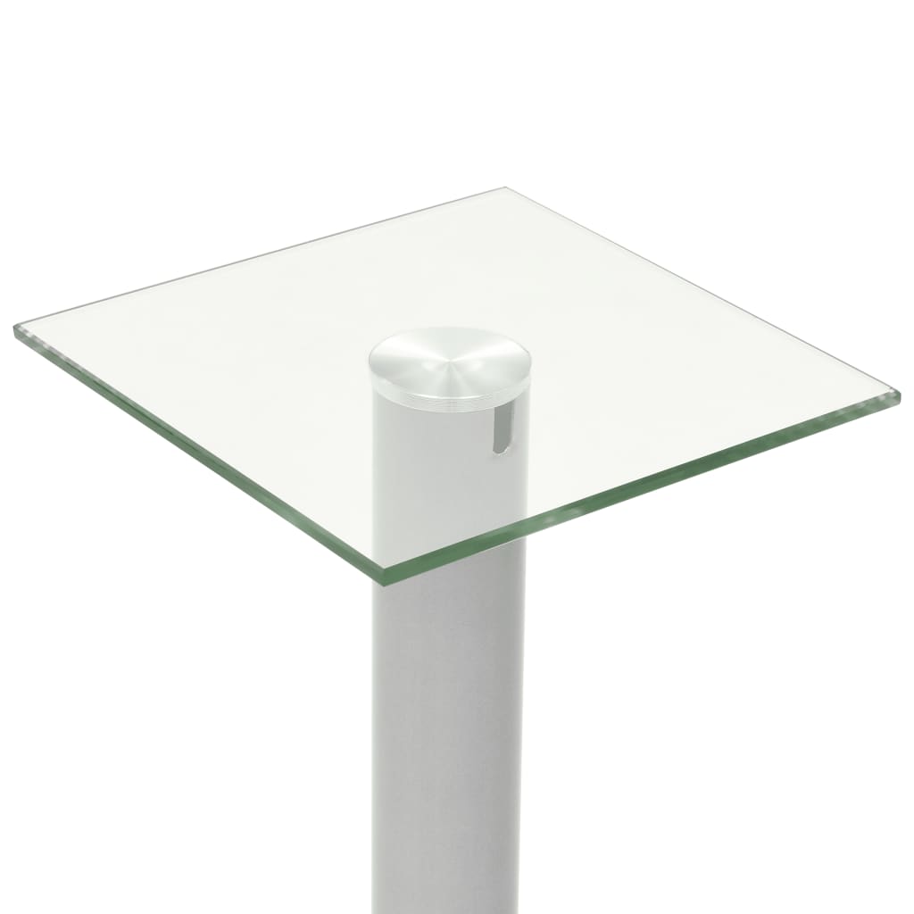 vidaXL Lautsprecherständer Säulen-Design 2 Stk. Hartglas Silbern