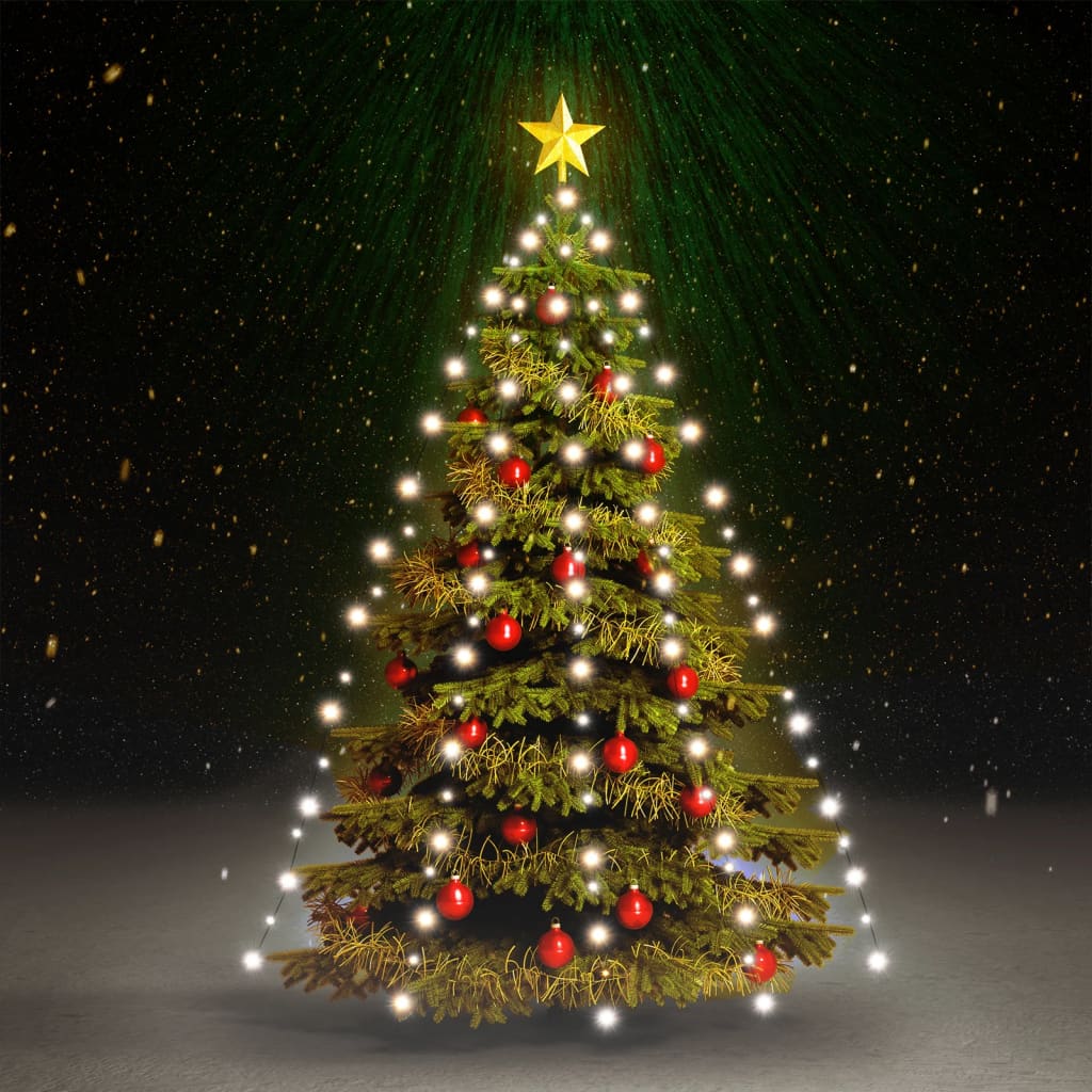 vidaXL Weihnachtsbaum-Lichternetz mit 210 LEDs Kaltweiß 210 cm