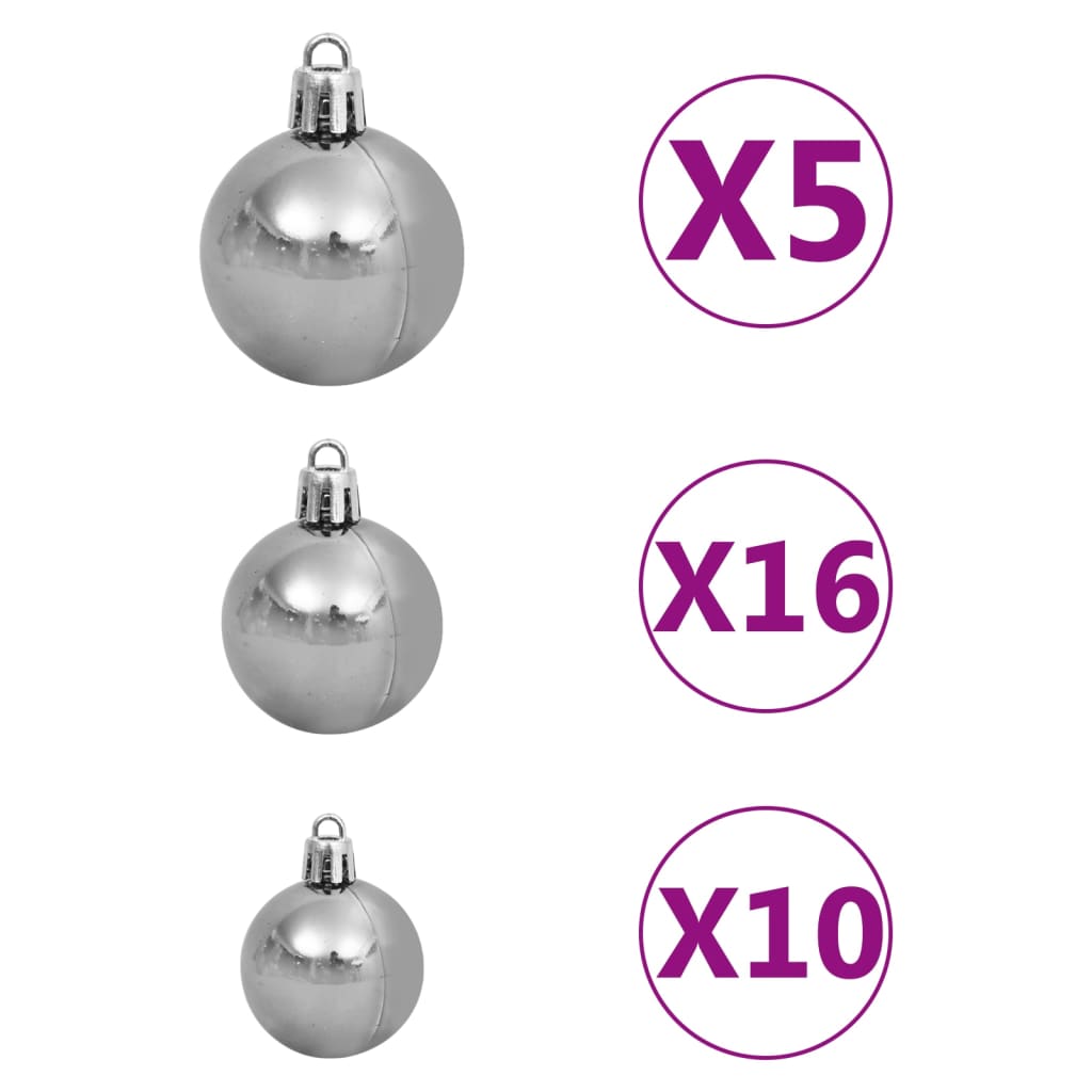 vidaXL Künstlicher Weihnachtsbaum Beleuchtung & Kugeln Gold 210 cm