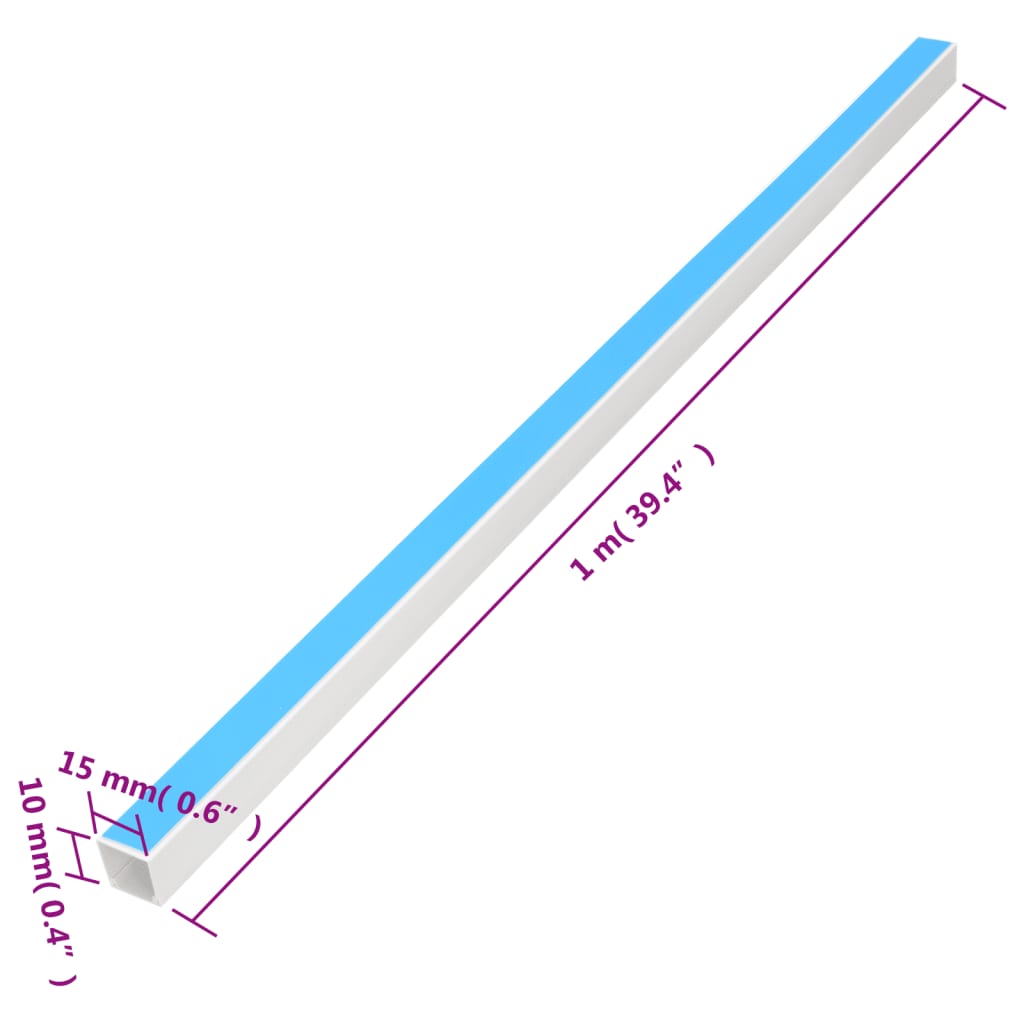 vidaXL Kabelkanäle Selbstklebend 15x10 mm 30 m PVC