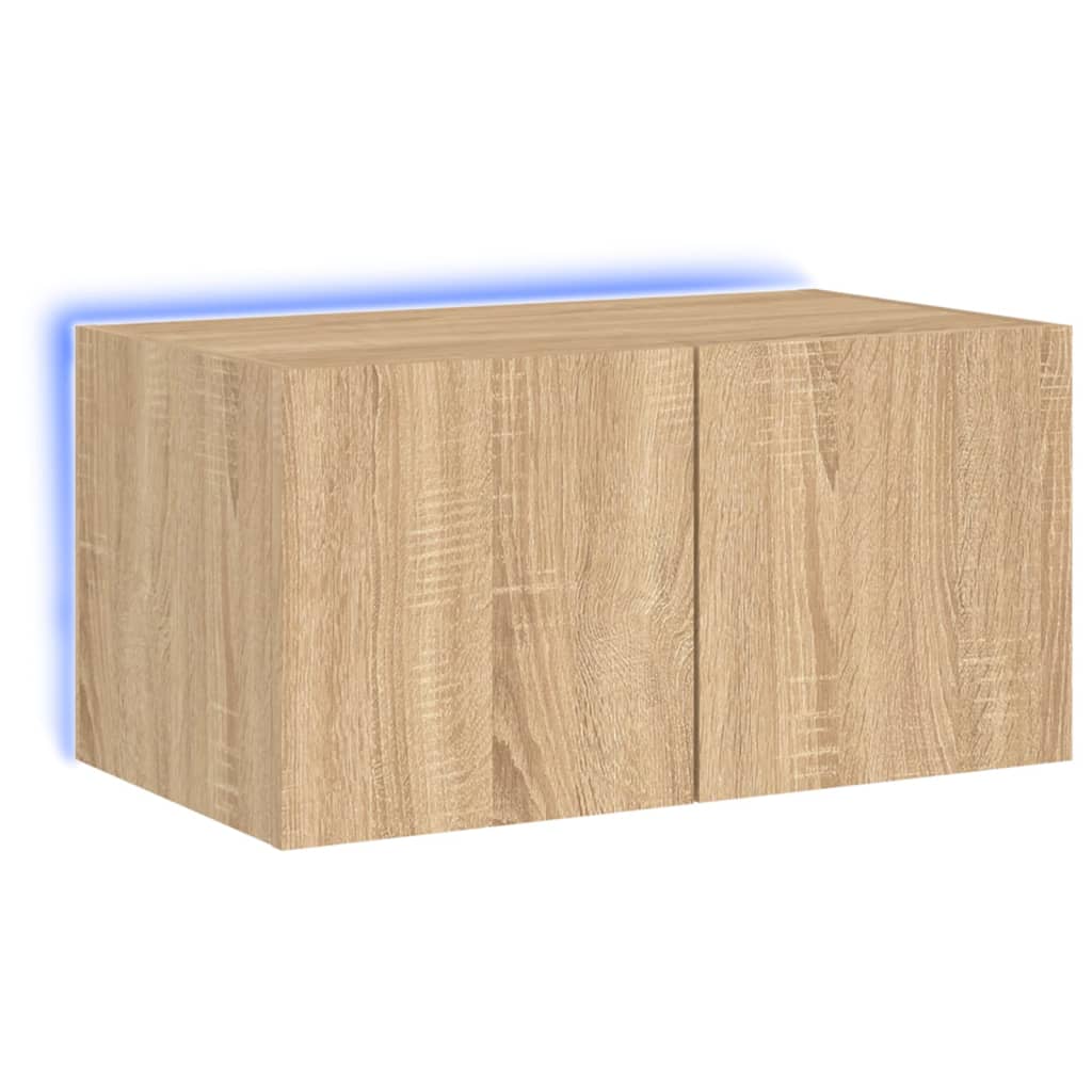 vidaXL TV-Wandschrank mit LED-Leuchten Sonoma-Eiche 60x35x31 cm