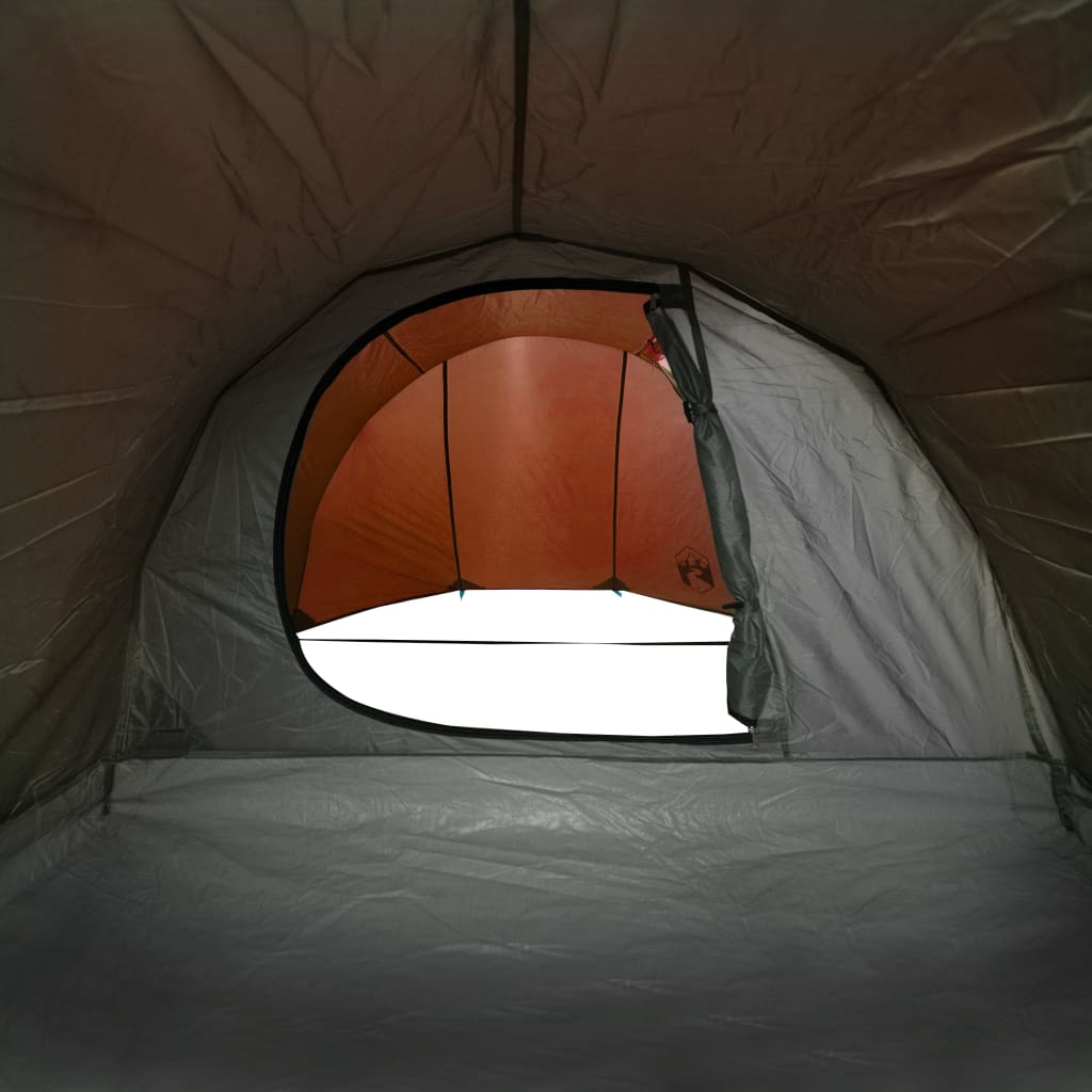 vidaXL Tunnelzelt 4 Personen Grau und Orange Wasserdicht